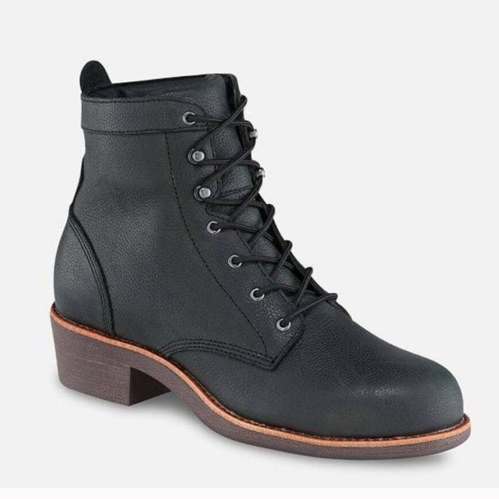 NEW WORX By Red Wing Shoes Black Steel Toe Boots - Picture 4 of 13